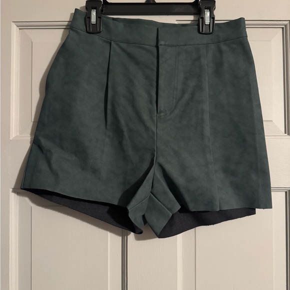 Sage Women's faux leather Forest Green Shorts - Picture 1 of 3